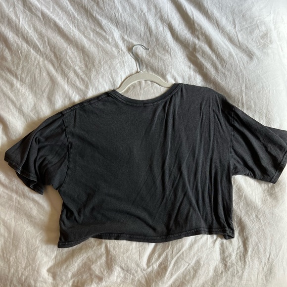 Garage crop top tee loose boyfriend style material womens size medium gray - Picture 2 of 3